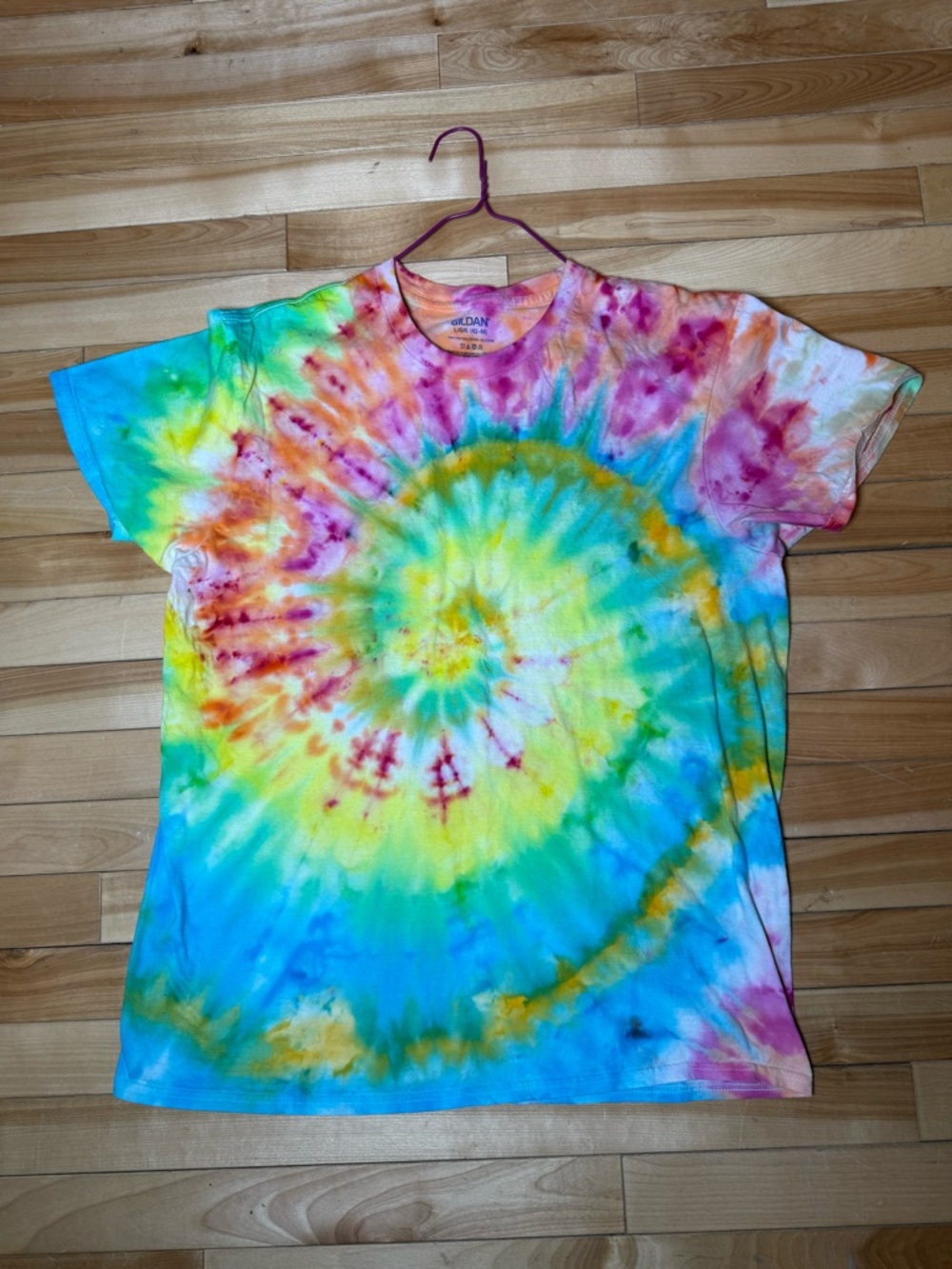 Gildan Tie-Dye Short Sleeve Tee - Yellow, Blue, red, Green